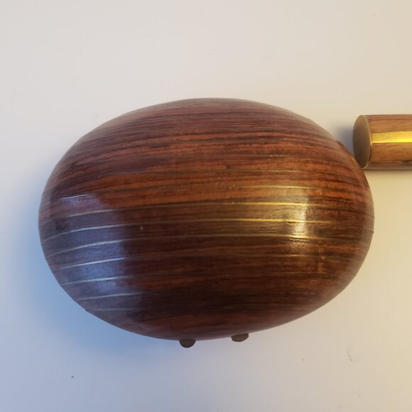 Two Vintage Wooden Box with Brass Inlay, Jewelry or Trinket Box - Picture 3 of 13